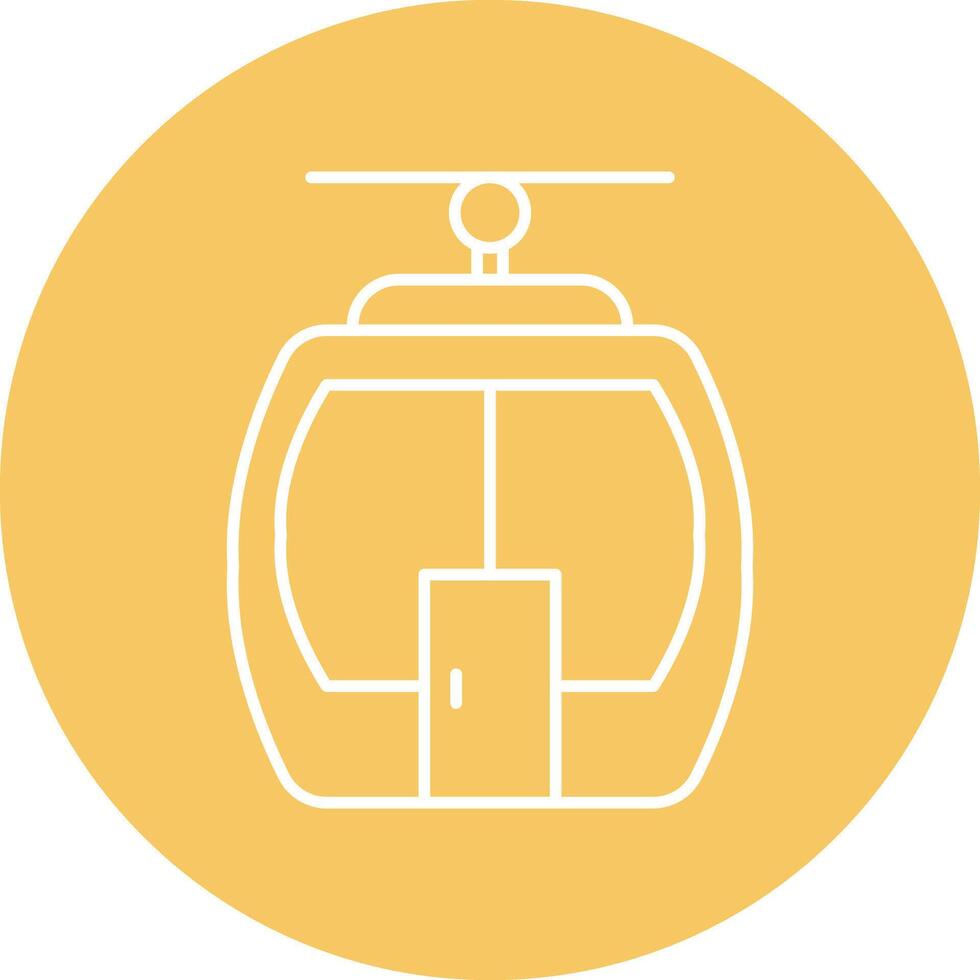 Cable Bar Cabin Line Circle Icon Design vector