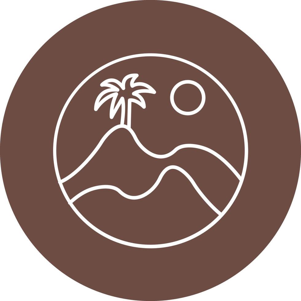 Landscape Line Circle Icon Design vector
