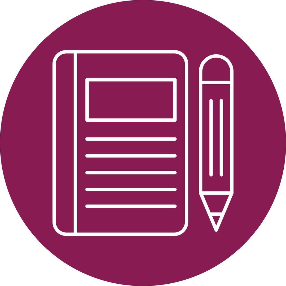 Notebook Line Circle Icon Design vector