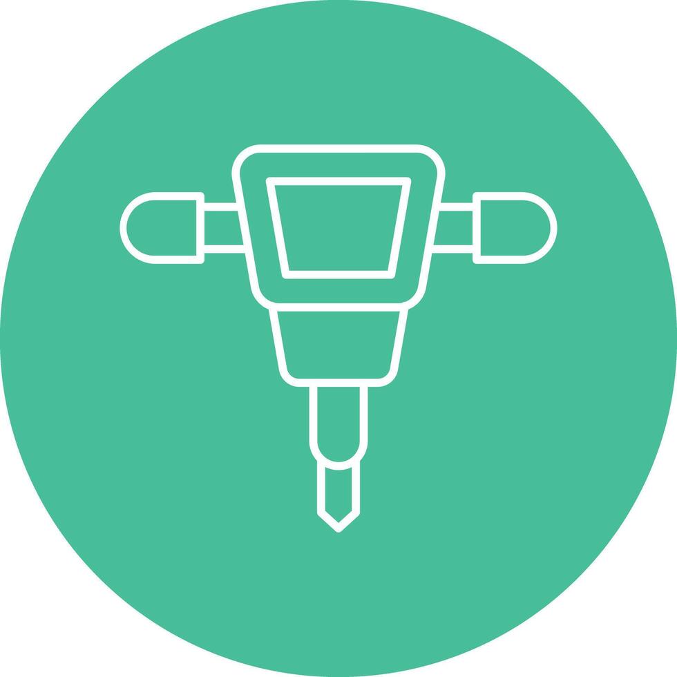 Jackhammer Line Circle Icon Design vector