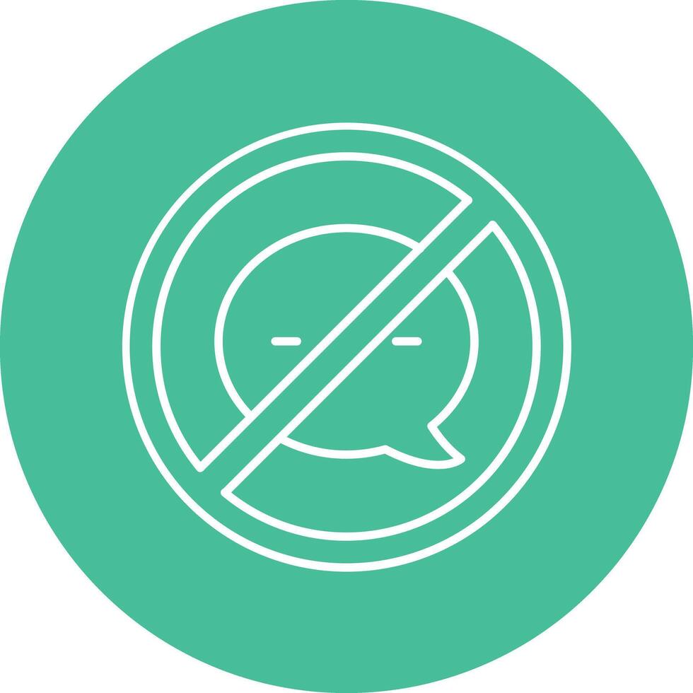 No Message Line Icon vector