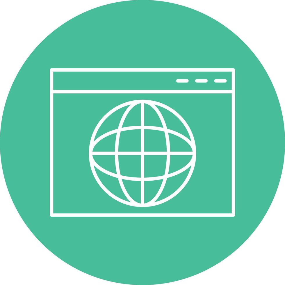Web Browser Line Circle Icon Design vector