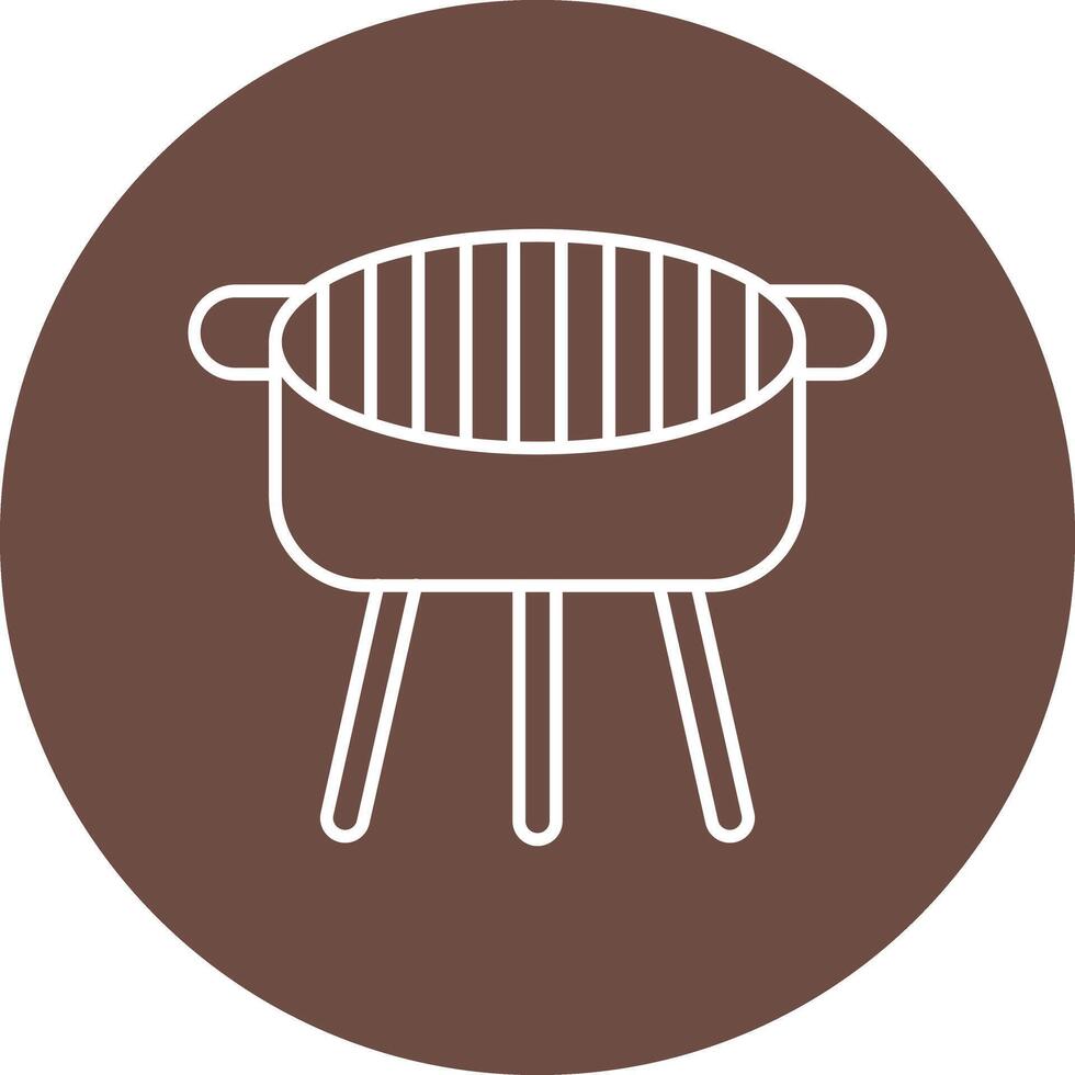 Barbecue Line Circle Icon Design vector