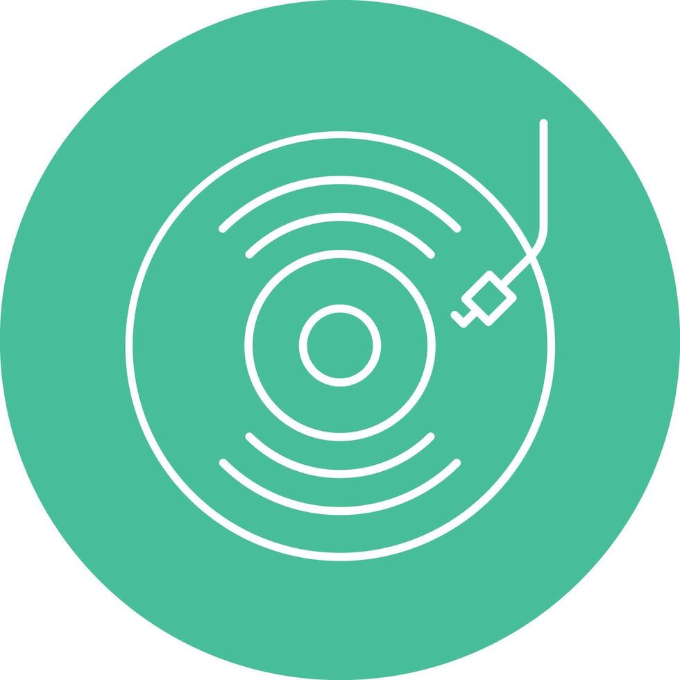 Vinyl Line Circle Icon Design vector