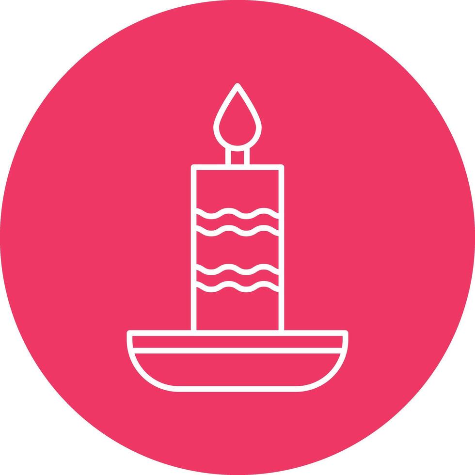 Candle Line Circle Icon Design vector