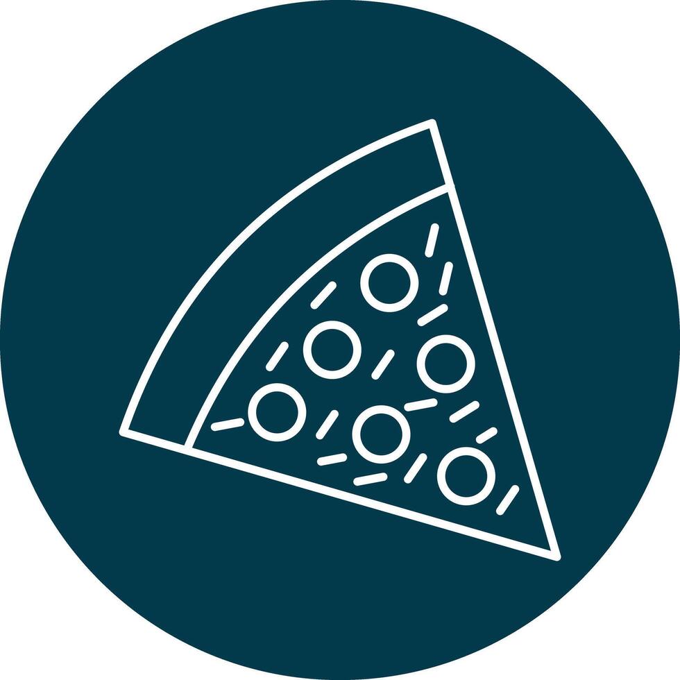 Pizza Line Circle Icon Design vector