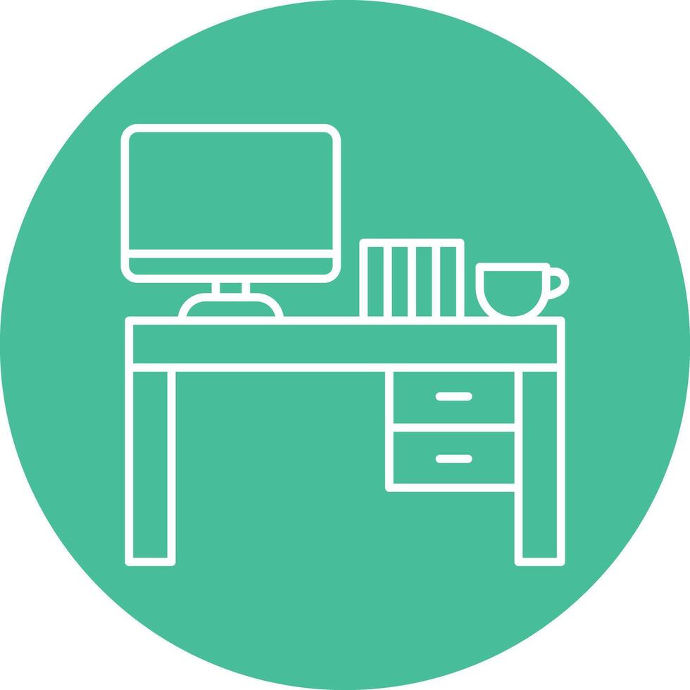 Workplace Line Circle Icon Design For Personal And Commercial Use. vector