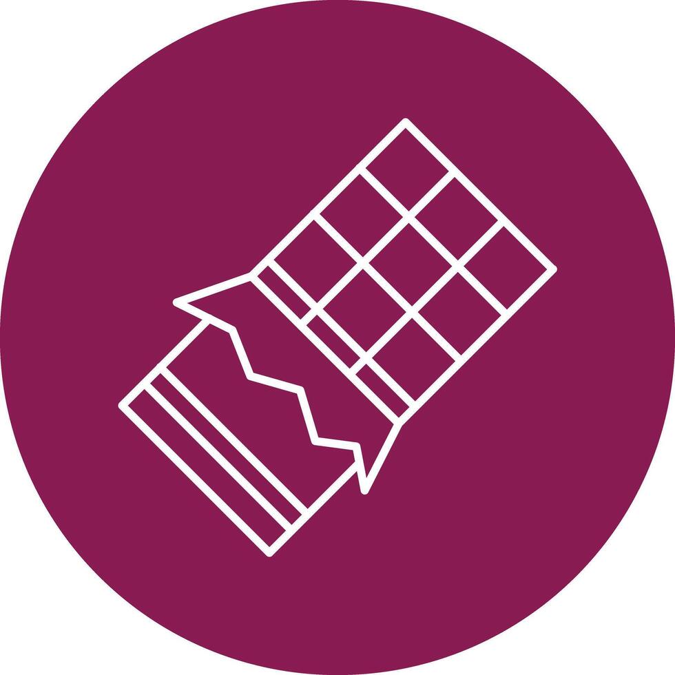 Chocolate Bar Line Circle Icon Design vector