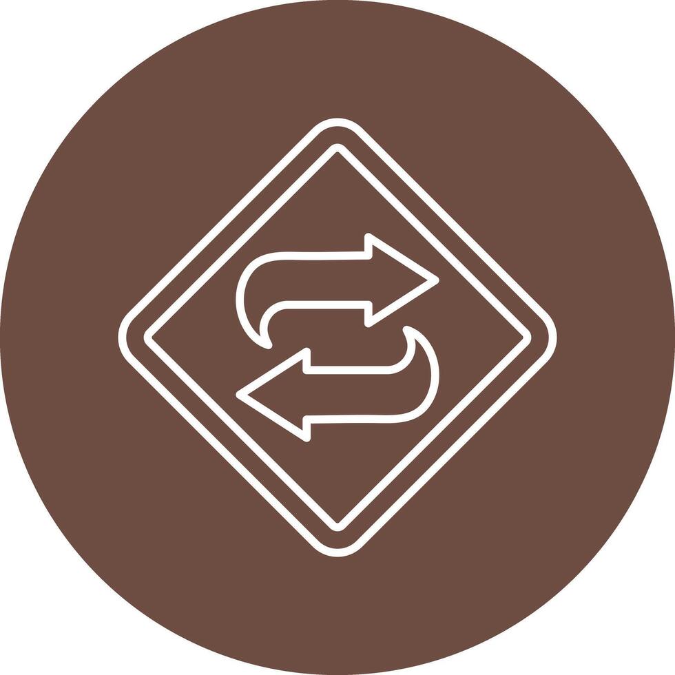 Bidirectional Line Circle Icon Design vector