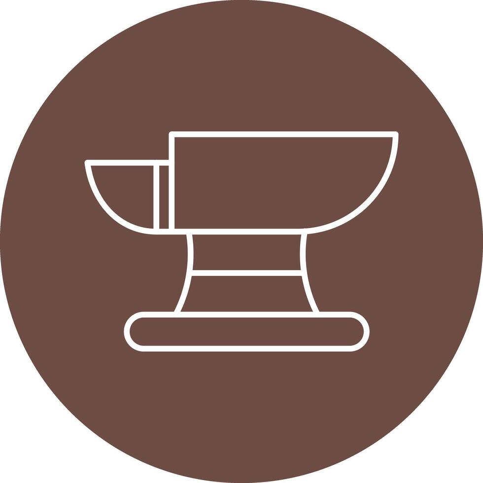 Anvil Line Circle Icon Design vector