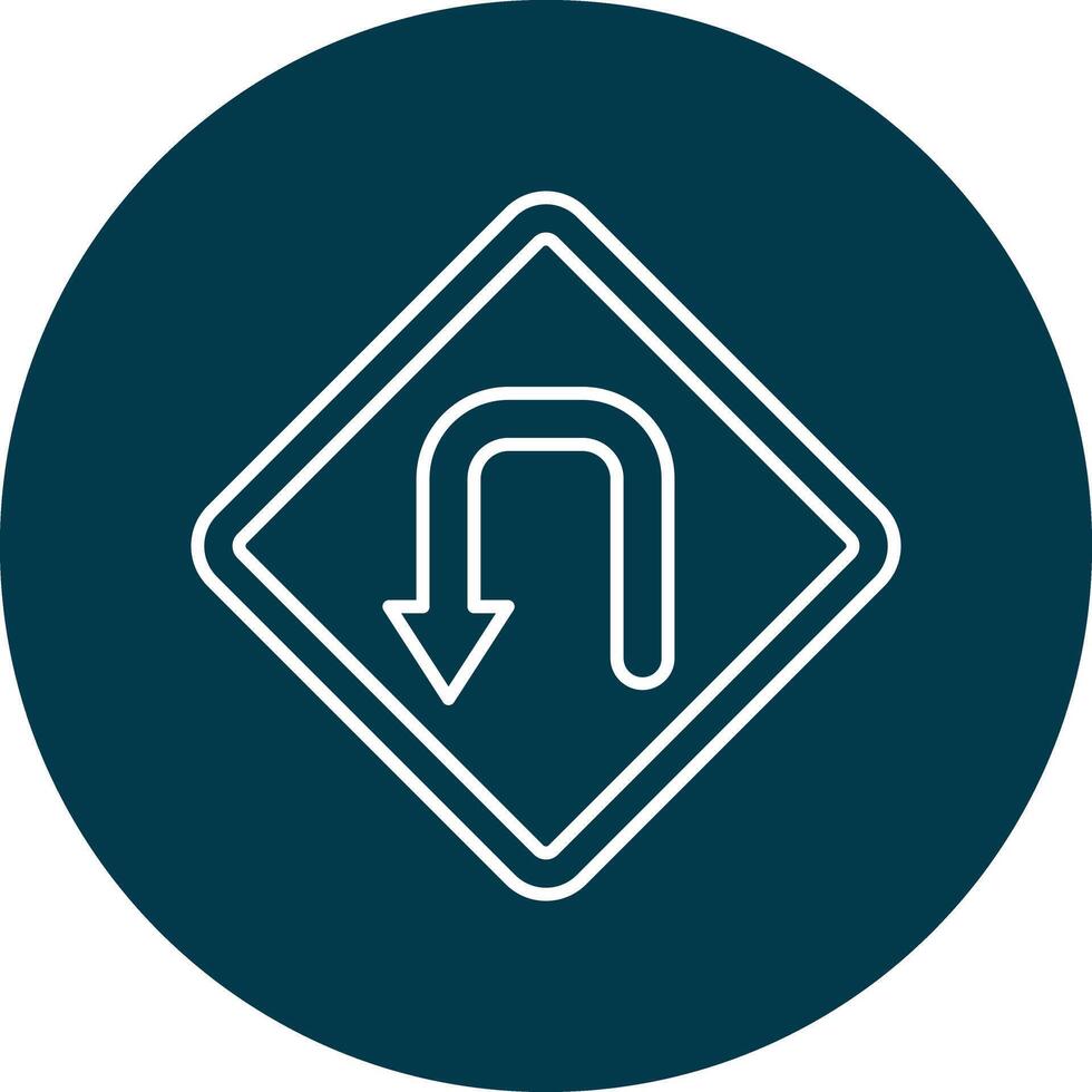 Turn Back Line Circle Icon Design vector