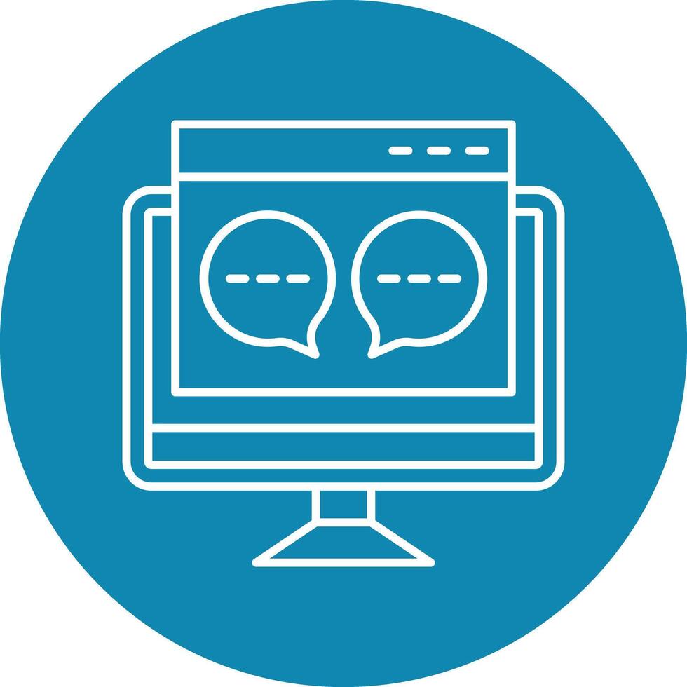 Online Assistance Line Circle Icon Design vector
