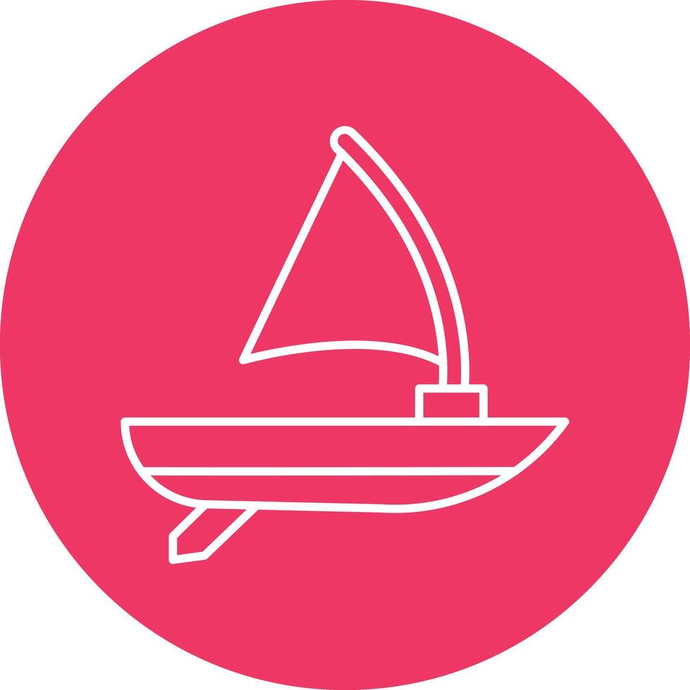 Windsurf Line Circle Icon Design For Personal And Commercial Use. vector