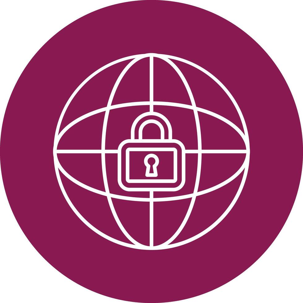 Protected Network Line Icon vector
