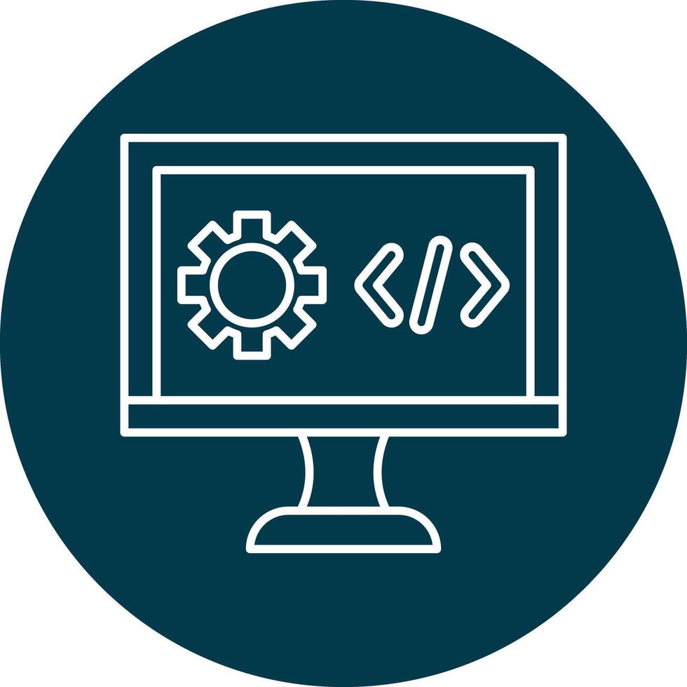 Web Development Line Circle Icon Design vector