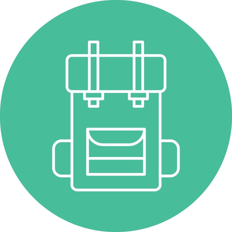 Backpack Line Circle Icon Design vector