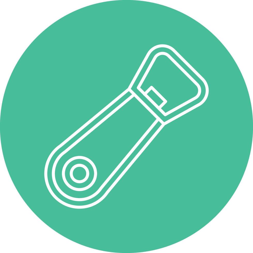 Bottle Opener Line Circle Icon Design vector