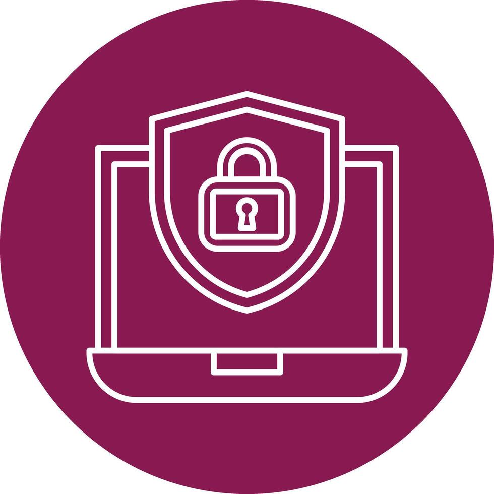 Online Security Line Icon vector