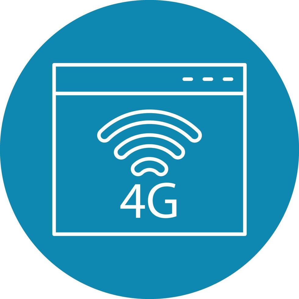4G Line Circle Icon Design vector