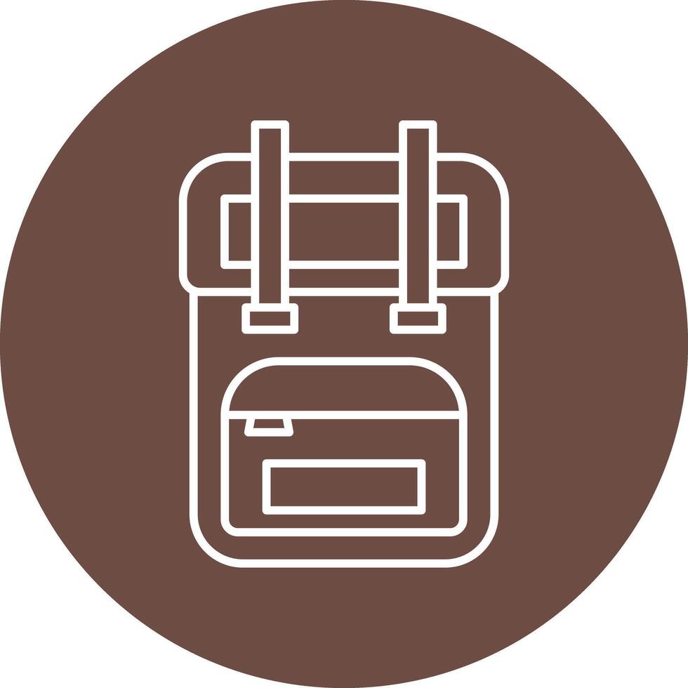 Backpack Line Circle Icon Design vector