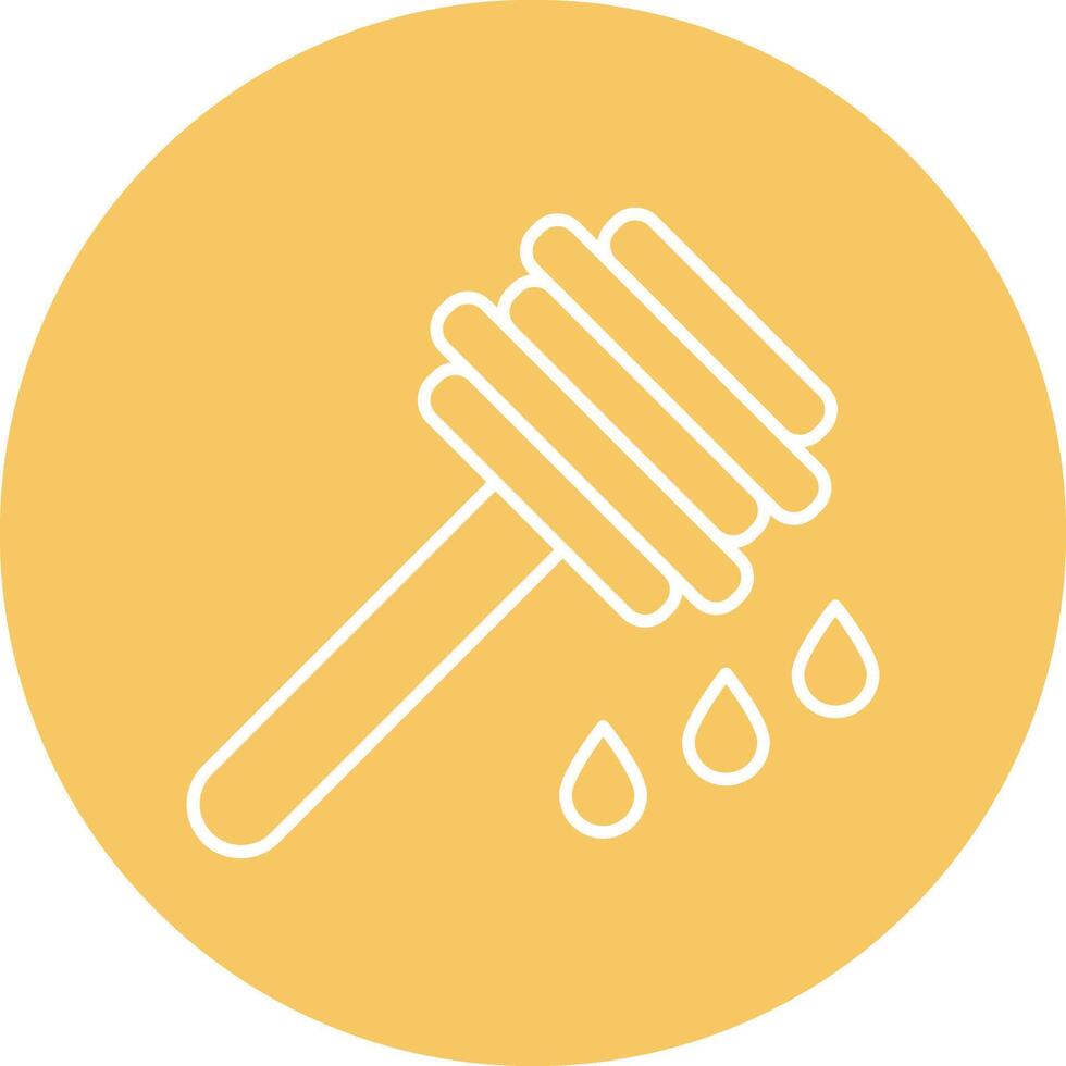 Honey Dipper Line Circle Icon Design vector