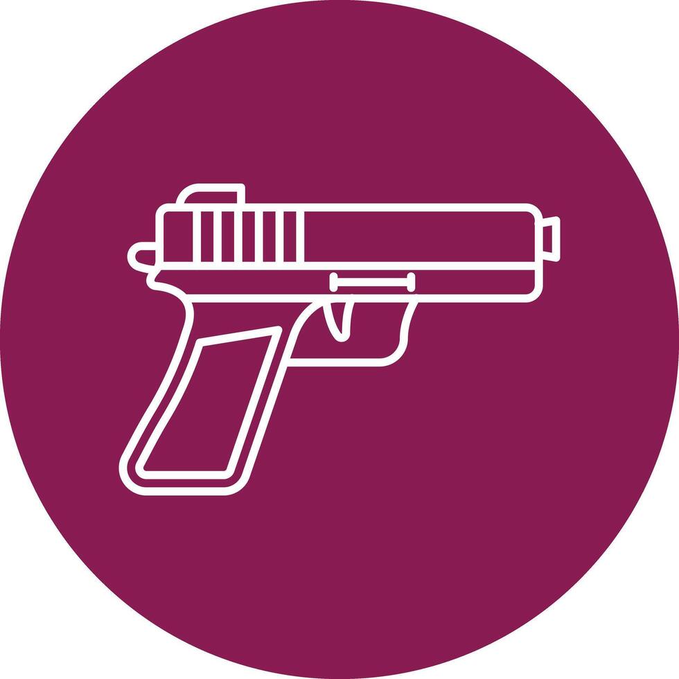 Pistol Line Circle Icon Design vector
