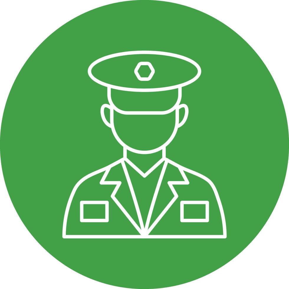 Captain Line Circle Icon Design vector