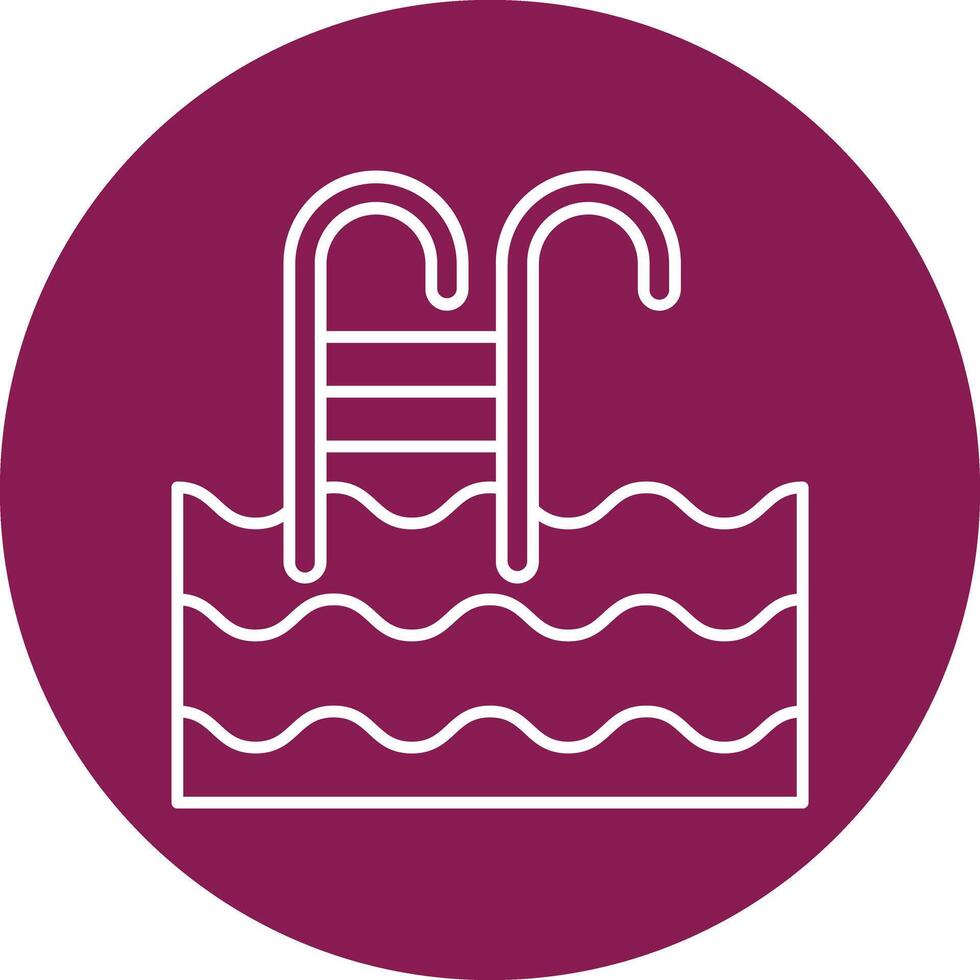 Swimming Pool Line Circle Icon Design vector