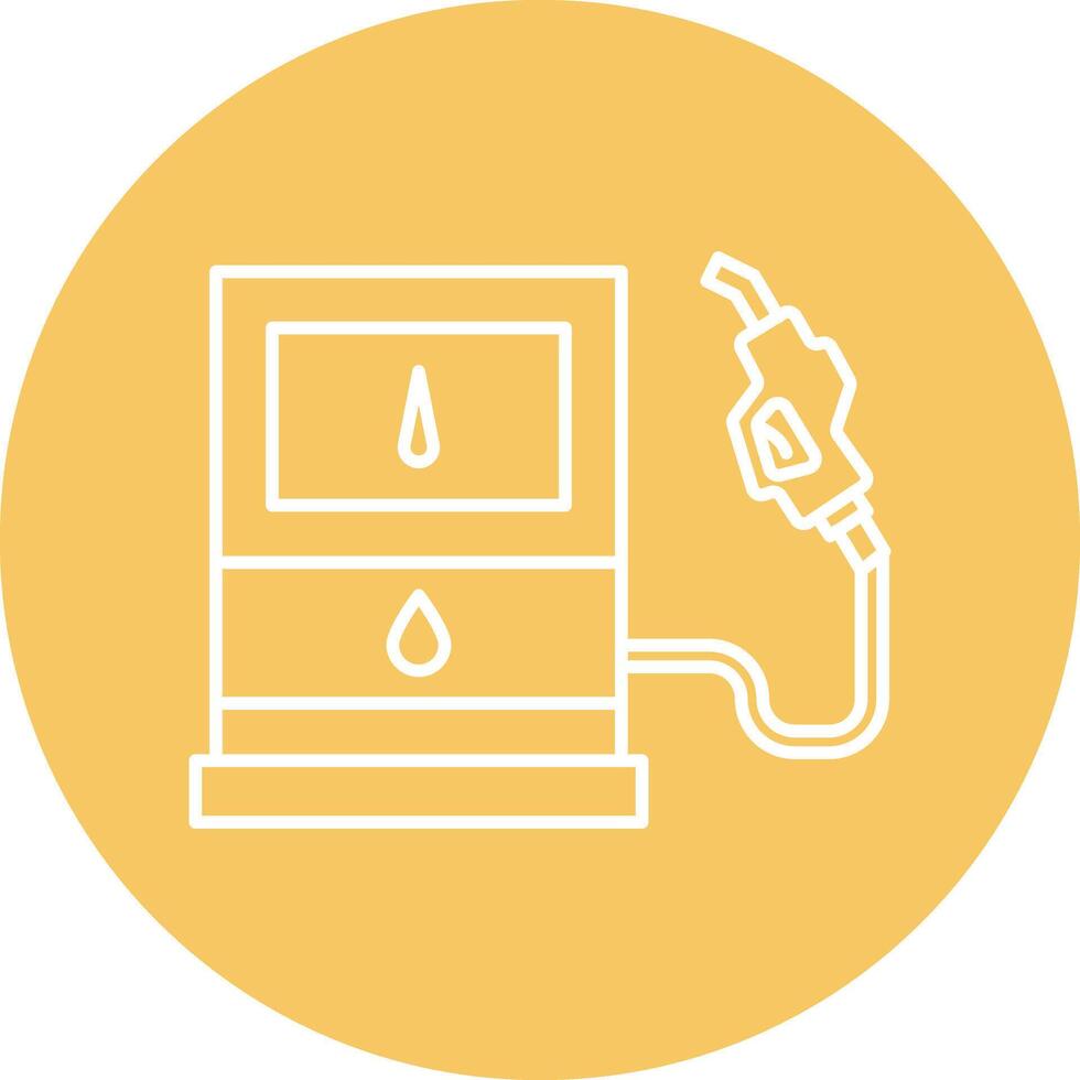 Gas Pump Line Circle Icon Design vector
