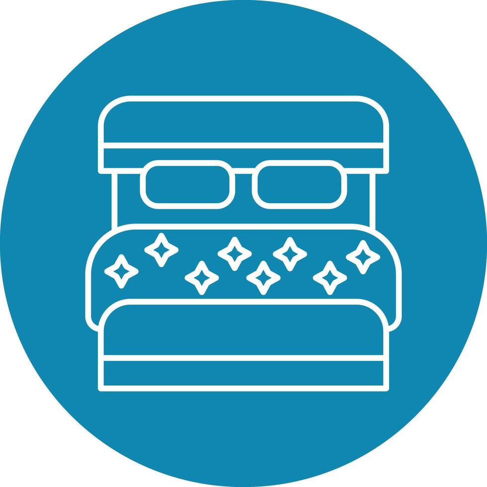 Double Bed Line Icon vector