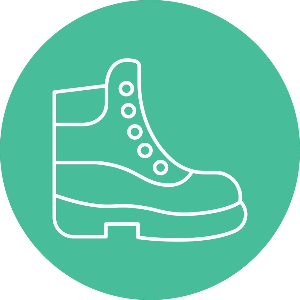 Boot Line Circle Icon Design vector