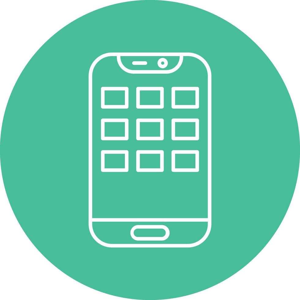 Mobile App Line Circle Icon Design vector