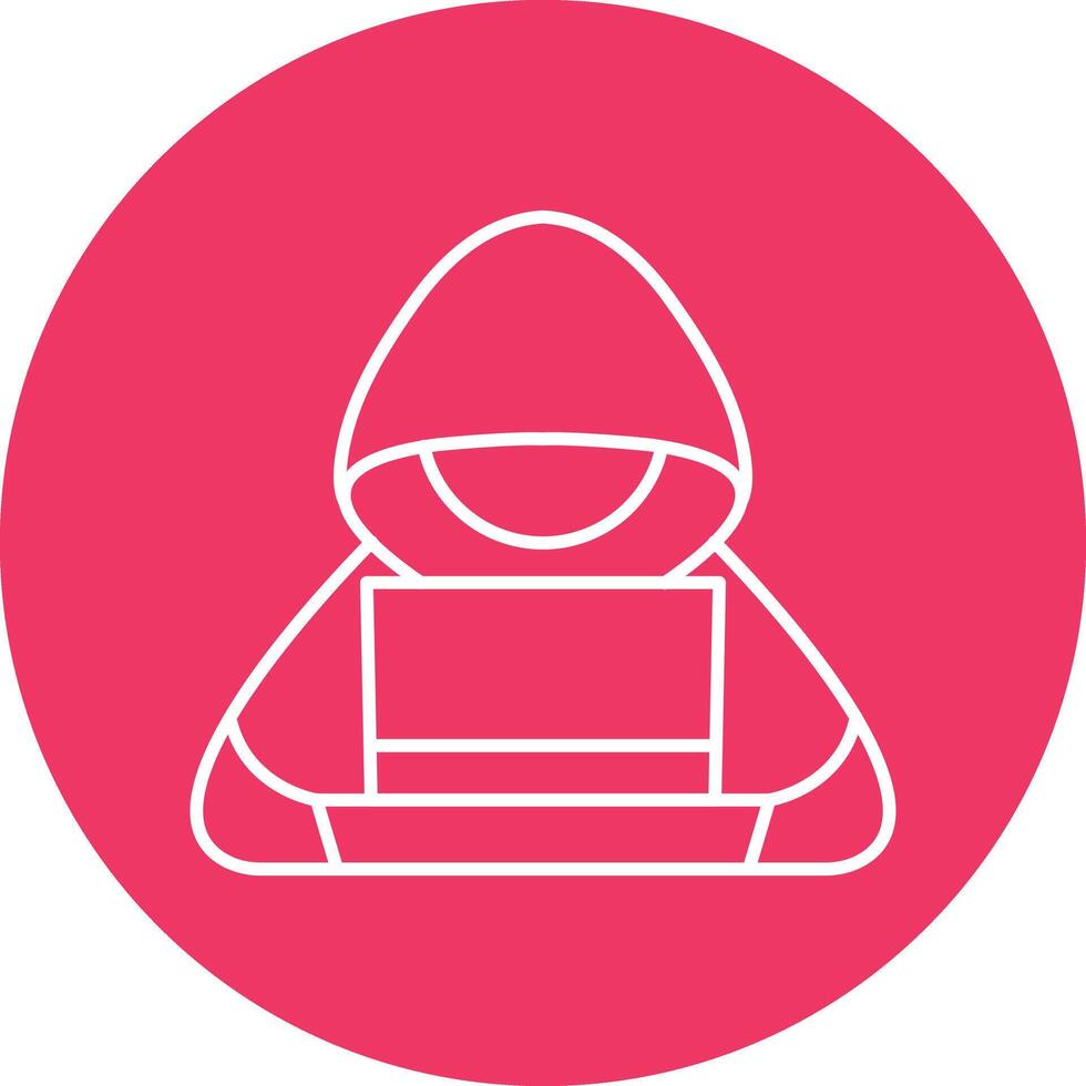 Hacking Line Circle Icon Design vector