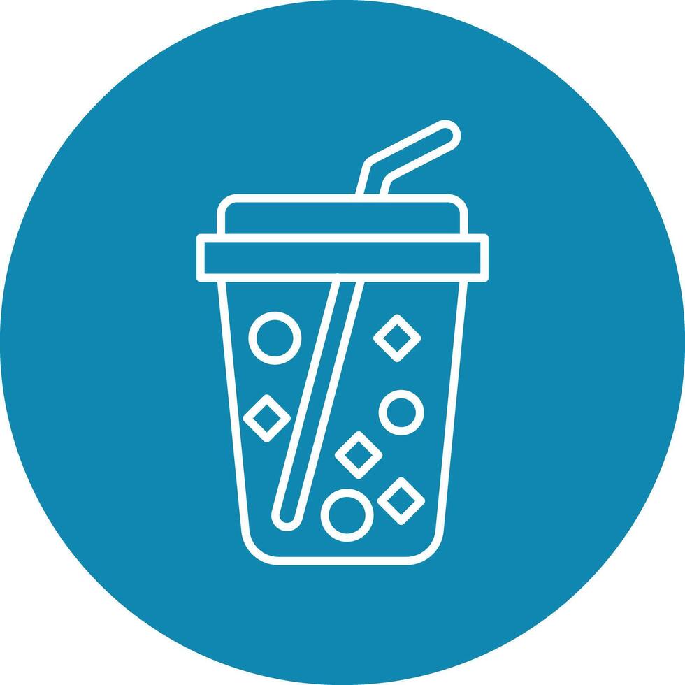 Milkshake Line Circle Icon Design vector