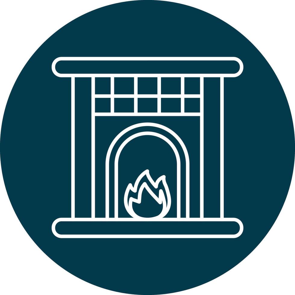 Fireplace Line Icon vector