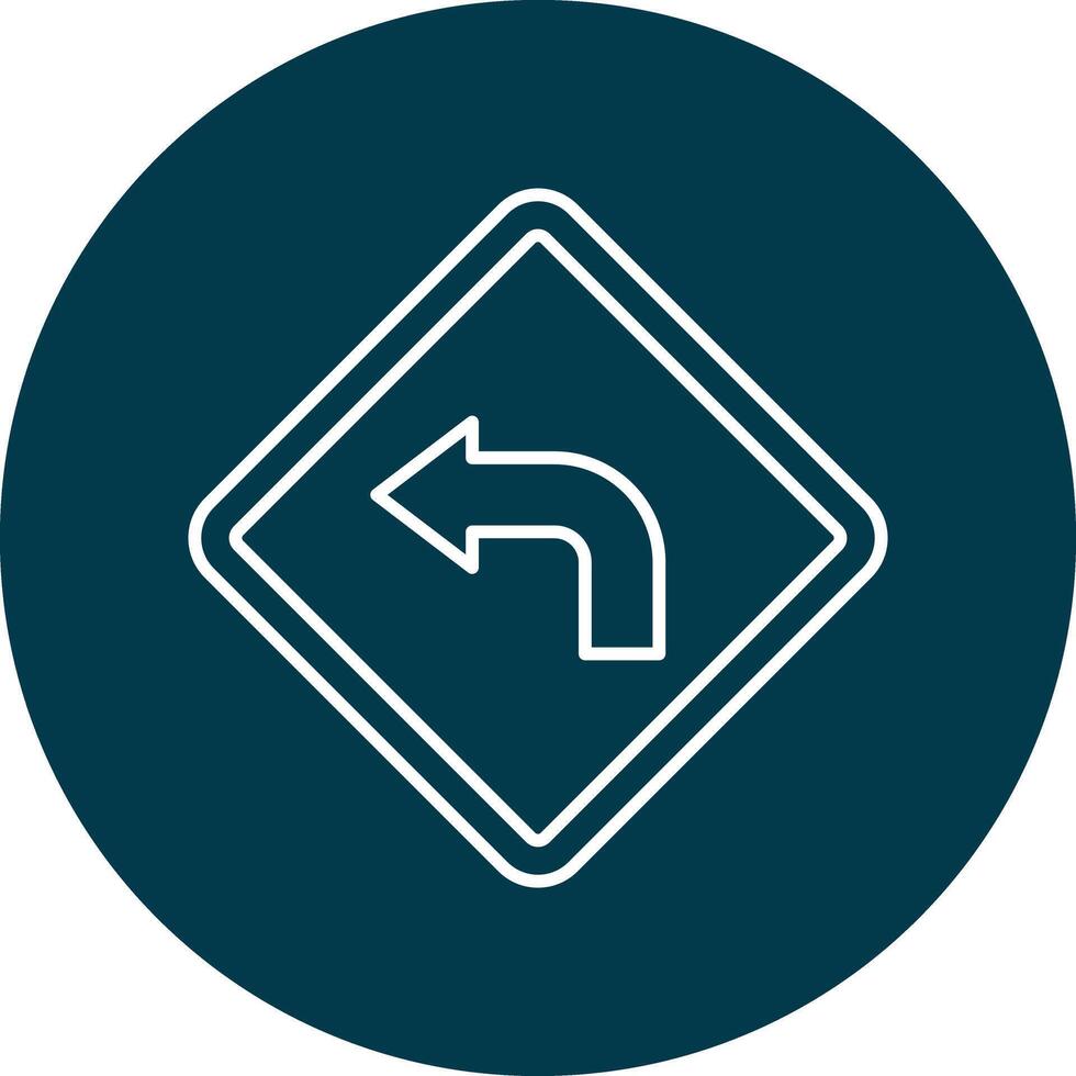 Turn Left Line Circle Icon Design vector