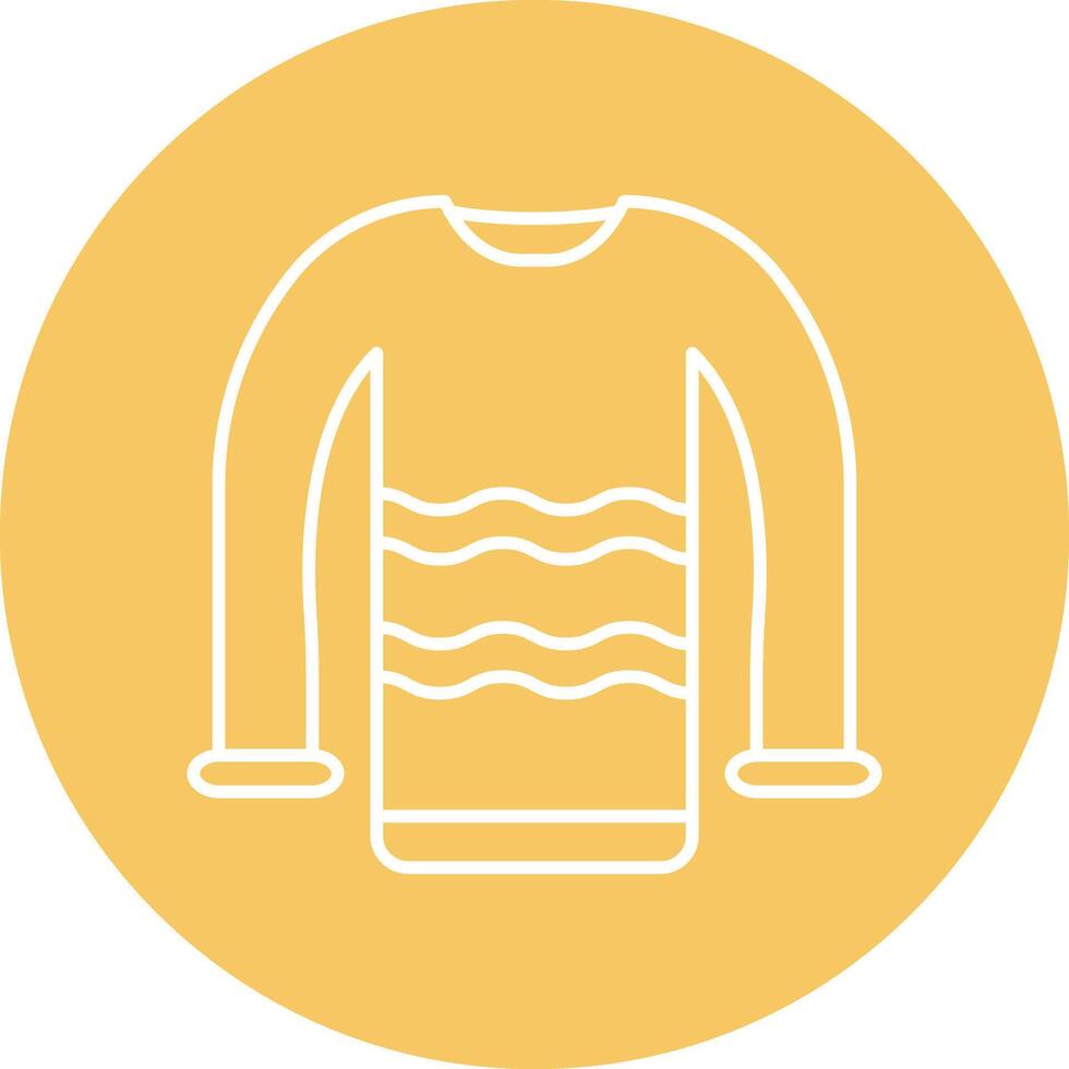 Ugly Sweater Line Circle Icon Design vector