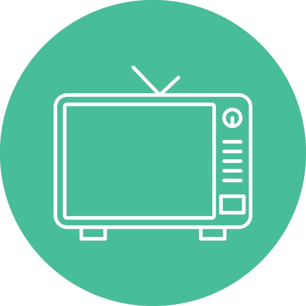 Television Line Circle Icon Design vector