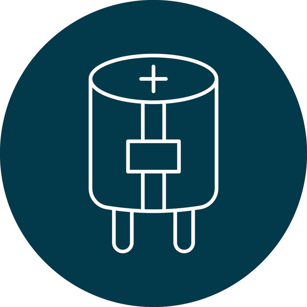 Capacitor Line Circle Icon Design vector