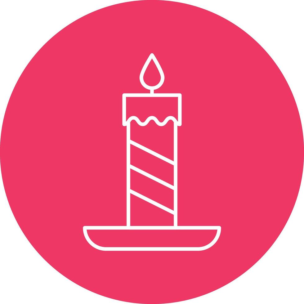 Candle Line Circle Icon Design vector