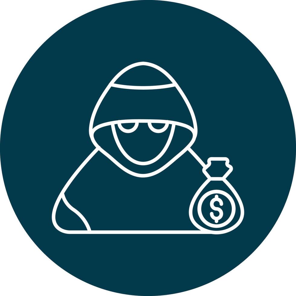 Theft Line Circle Icon Design vector