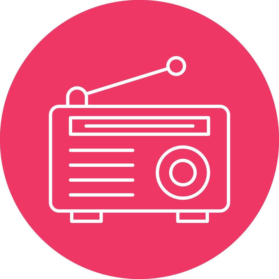 Radio Line Circle Icon Design vector