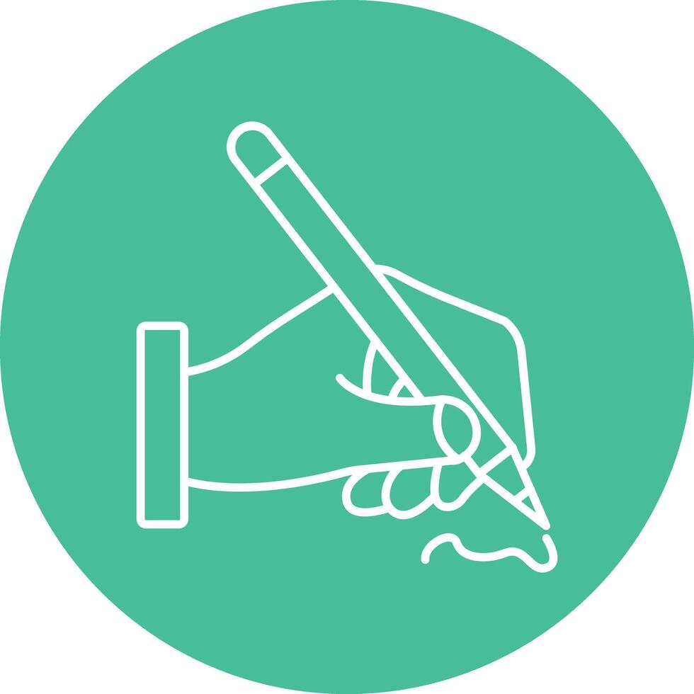 Writing Line Circle Icon Design vector