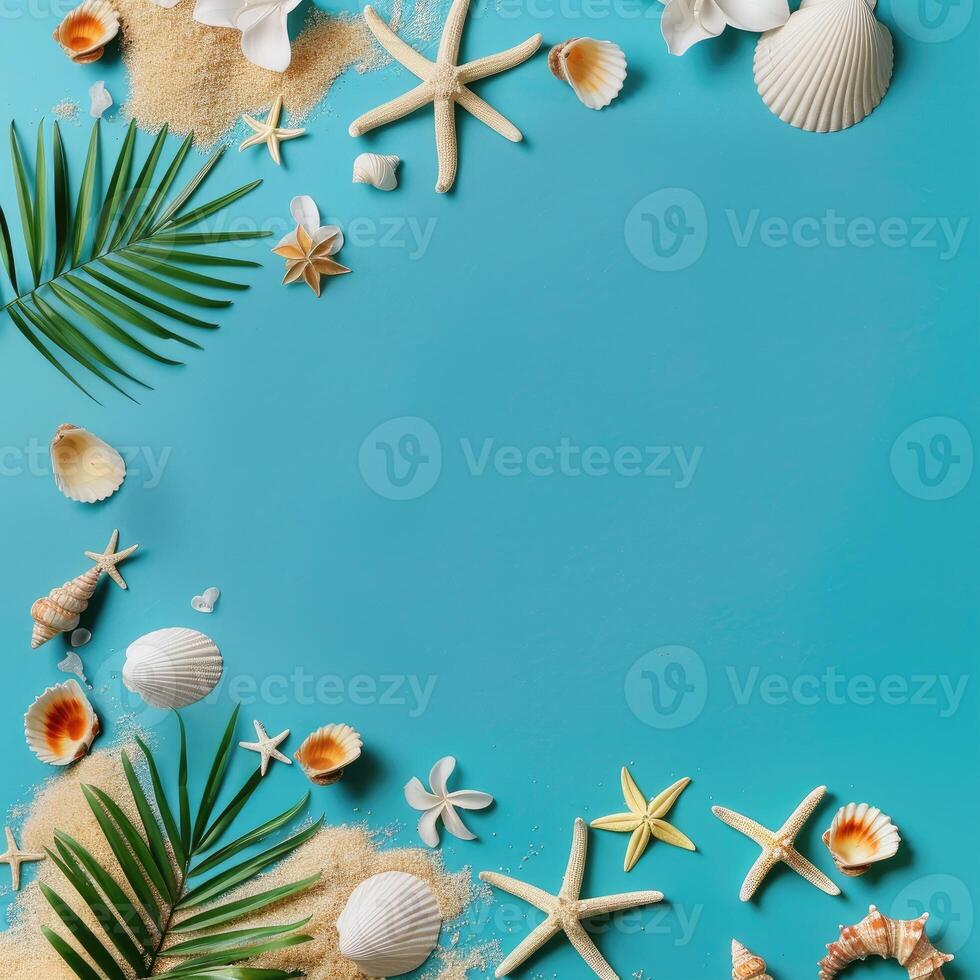 Summer text invitation card, template copy space mockup background photo