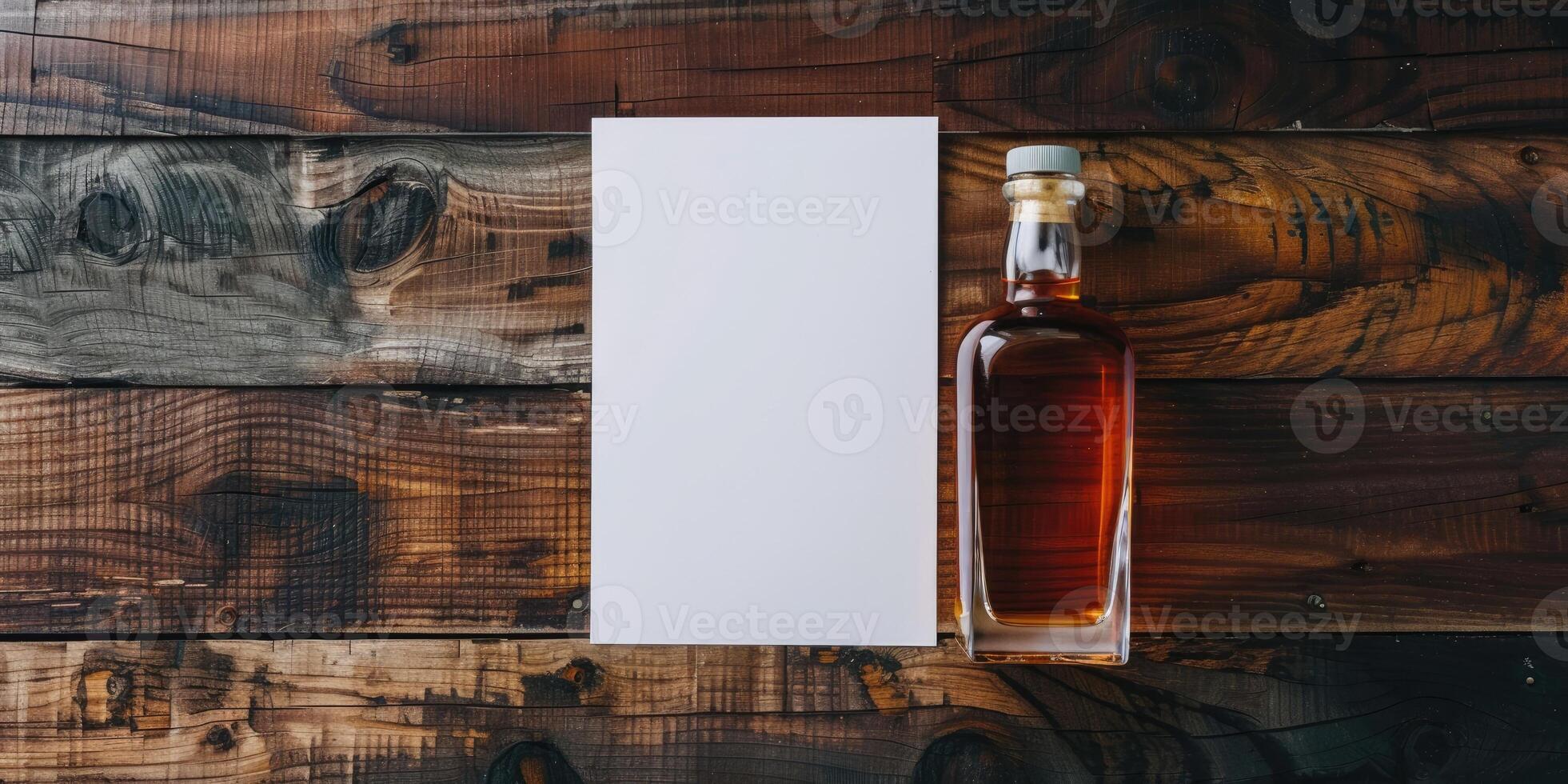 Full whiskey bottle isolated on white background photo