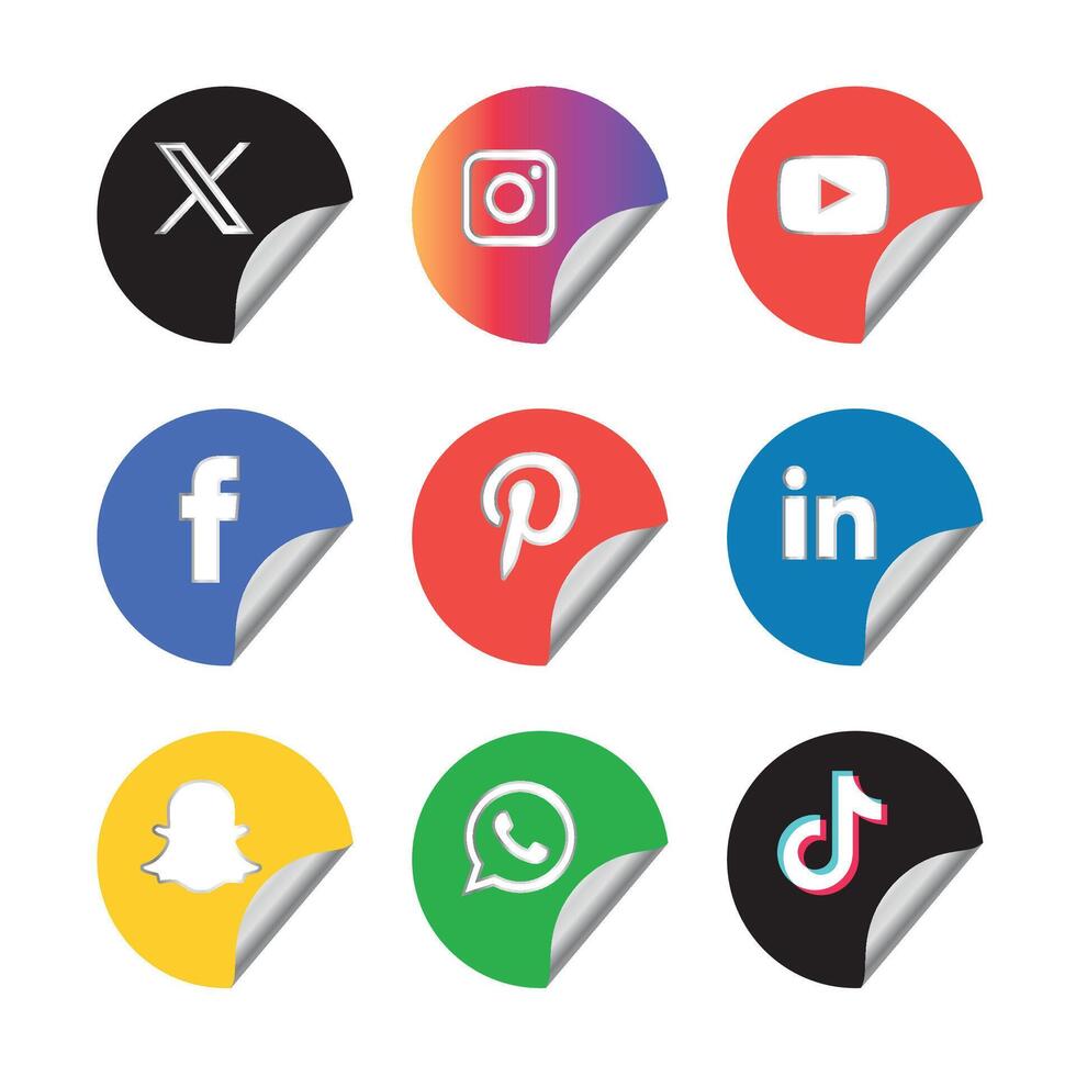 Social Media Logos Set vector