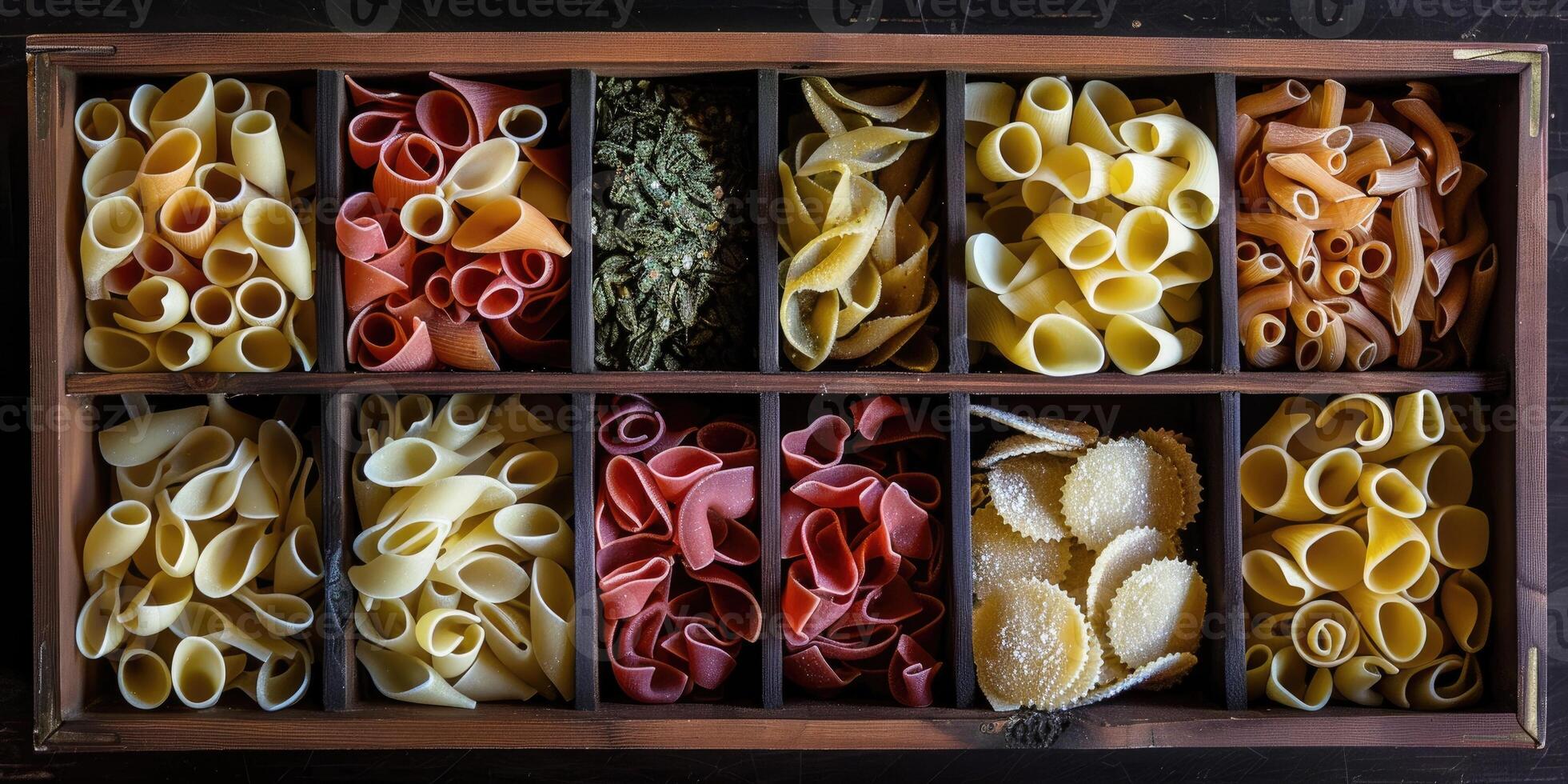 A set of pasta in a box. photo