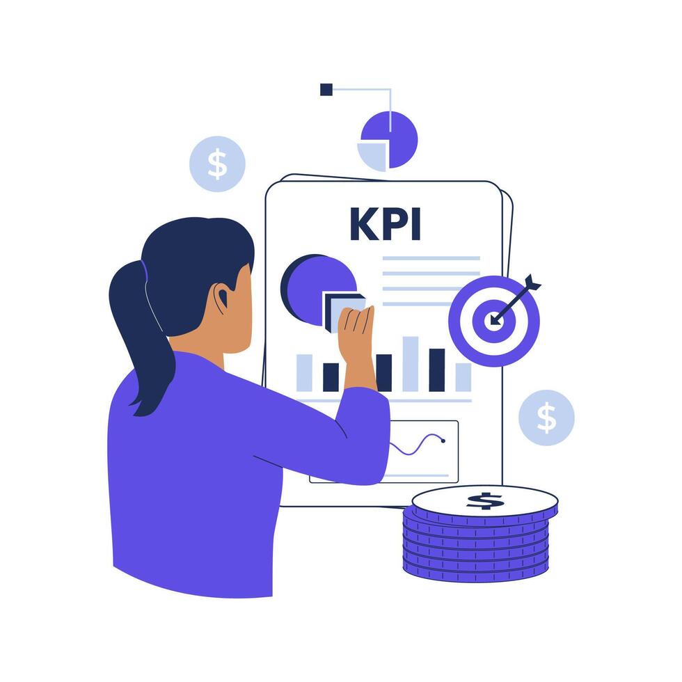 KPI key performance indicator illustration concept vector