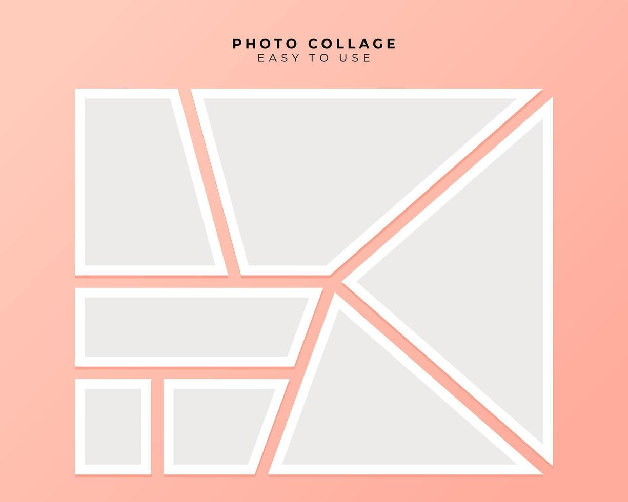 Photo Frame Collage With Flat Design Template vector