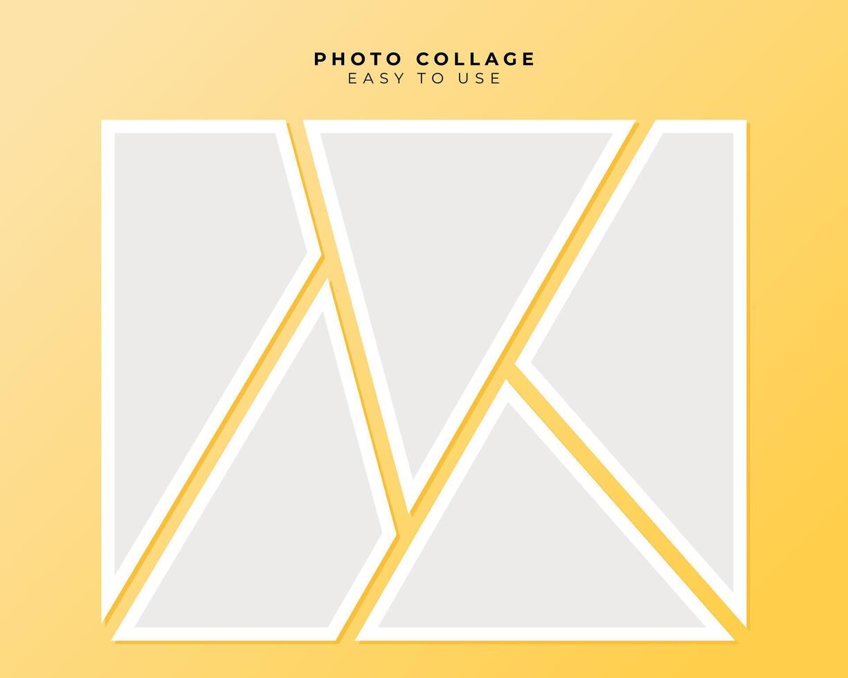 Photo Frame Collage With Flat Design Template vector